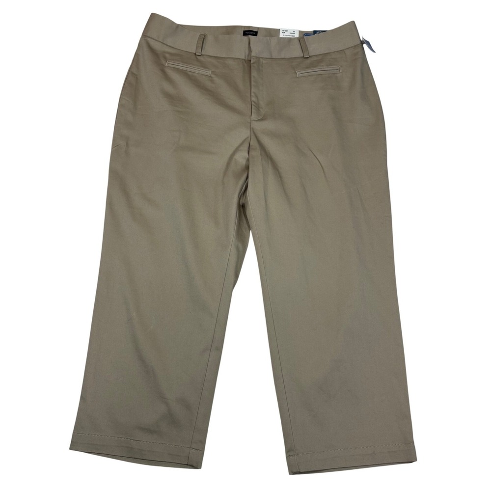 Dockers Womens Tan Stretch Capri Khaki Summer Pants 21018-1006 Size 16 NWT